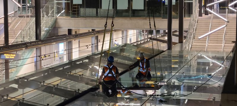 LRT skylight glass repair Confederation Line